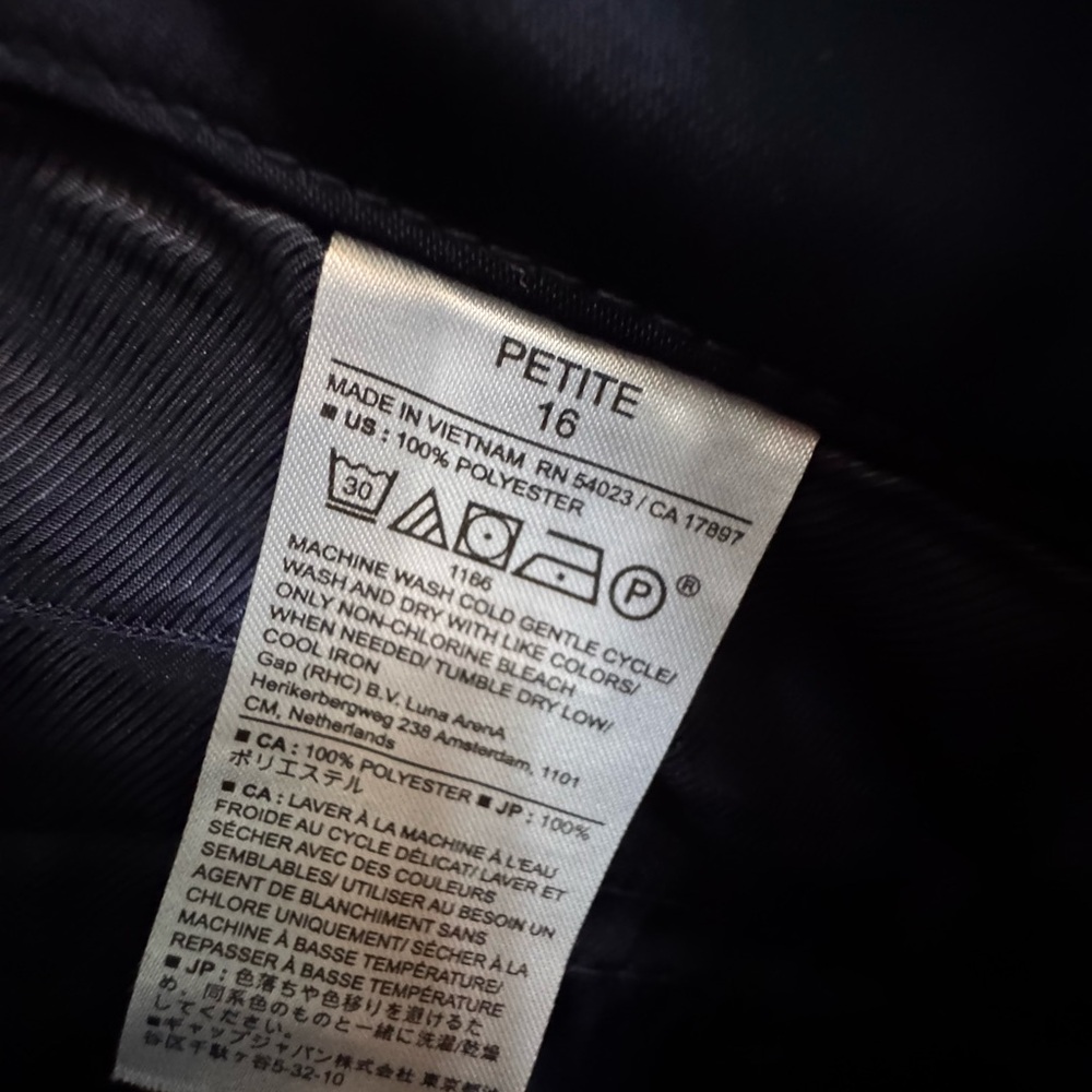 Banana Republic Factory Navy Pleated Wide Leg Satin Pants - Picture 5 of 7
